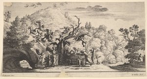 स्वर्गदूतों द्वारा यीशु की सेवा, 1652। द्वारा Wenceslaus Hollar