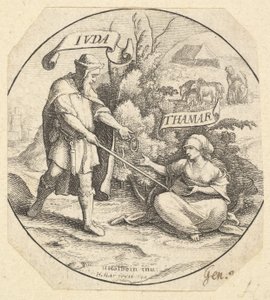 यहूदा और तामार, 1640। द्वारा Wenceslaus Hollar
