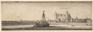 होचस्ट एम मेन के पास केलस्टरबैक कैसल, 1642-44। द्वारा Wenceslaus Hollar