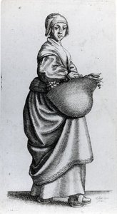 1640 में बाजार से लौट रहे नौकरानी द्वारा Wenceslaus Hollar