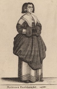 पेरिस का मैट्रन, 1643। द्वारा Wenceslaus Hollar
