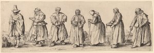 पुरुष और महिला भिखारी। द्वारा Wenceslaus Hollar