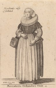 डच मर्चेंट की पत्नी, 1644। द्वारा Wenceslaus Hollar