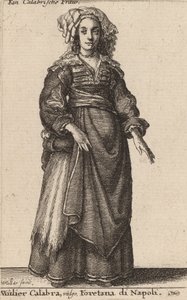 मुलियर कैलाब्रा, वल्गो, नेपल्स का फोरटाना। द्वारा Wenceslaus Hollar