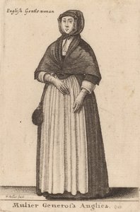 एक उदार अंग्रेजी महिला, 1643। द्वारा Wenceslaus Hollar