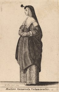 कोलोन की उदार महिला, 1643। द्वारा Wenceslaus Hollar