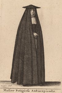 एंटवर्प की धार्मिक महिला. द्वारा Wenceslaus Hollar