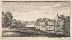 एल्बरी के पास, 1645। द्वारा Wenceslaus Hollar