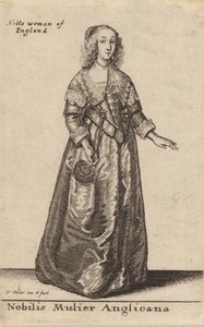 एक कुलीन अंग्रेज महिला। द्वारा Wenceslaus Hollar