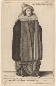 एक कुलीन बोहेमियन महिला द्वारा Wenceslaus Hollar