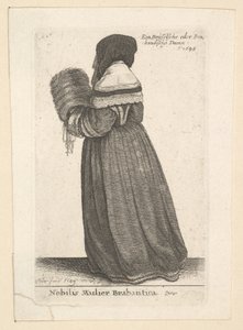 Brabantica महान औरत, ब्राबांट, 1648 से noblewoman। द्वारा Wenceslaus Hollar