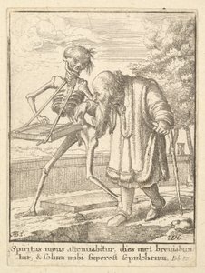 ओल्ड मैन, डांस ऑफ़ डेथ से, 1651। द्वारा Wenceslaus Hollar