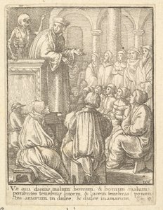 प्रीचर, डांस ऑफ़ डेथ, 1651 से। द्वारा Wenceslaus Hollar