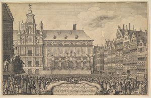 मुंस्टर की संधि की घोषणा, 1648। द्वारा Wenceslaus Hollar