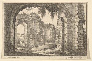 रोमन खंडहर, 1673। द्वारा Wenceslaus Hollar