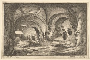 1673 में टिवोली में रोमन रहता है। द्वारा Wenceslaus Hollar