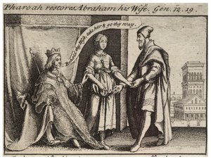 सारा इब्राहीम के पास लौट आई। राज्य 2 द्वारा Wenceslaus Hollar