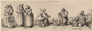 छह पुरुष और महिला भिखारी। द्वारा Wenceslaus Hollar