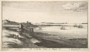टंगियर के दक्षिण पूर्व कोने, 1669-73। द्वारा Wenceslaus Hollar