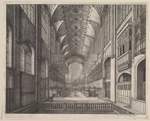 सेंट जॉर्ज चैपल गाना बजानेवालों, विंडसर, 1663। द्वारा Wenceslaus Hollar