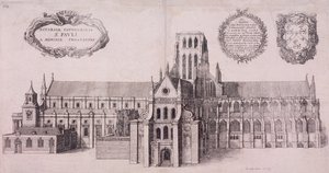 सेंट पॉल कैथेड्रल पुराना, लंदन, 1656 द्वारा Wenceslaus Hollar