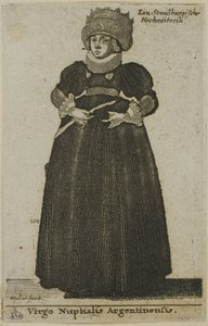 स्ट्रासबर्ग की महिला शादी की पोशाक में द्वारा Wenceslaus Hollar