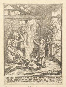 द डांस ऑफ़ द डेथ, द चाइल्ड, 1651 से। द्वारा Wenceslaus Hollar
