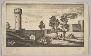 1625-77 को कोलोन कॉपी के पास कुनीबरट टॉवर। द्वारा Wenceslaus Hollar