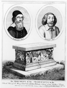 सेंट मैरी लेम्बेथ के चर्च यार्ड में परंपरावादियों का स्मारक, पब। 1793 में द्वारा Wenceslaus Hollar