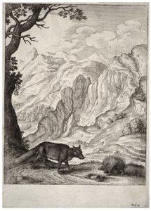 लोमड़ी और साही। राज्य 2 द्वारा Wenceslaus Hollar