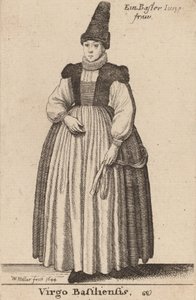 बेसल का वर्जिन, 1644। द्वारा Wenceslaus Hollar