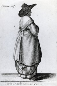 लंदन के एक नागरिक की पत्नी, 1643 द्वारा Wenceslaus Hollar