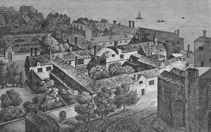 विनचेस्टर हाउस, साउथवार्क, 1649 के बारे में, सेंट सेवियर्स के टॉवर से, c1812, 1912 द्वारा Wenceslaus Hollar