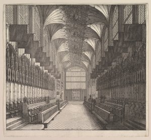विंडसर कैसल, सेंट जॉर्जेस चैपल, चैयर, 1663। द्वारा Wenceslaus Hollar