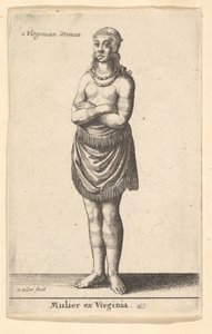 वर्जीनिया की महिला, कै। 1643। द्वारा Wenceslaus Hollar