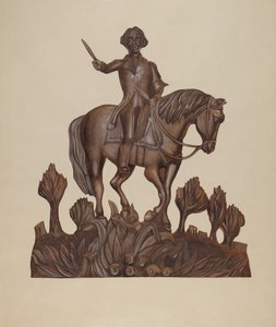 हॉर्सबैक पर जॉर्ज वाशिंगटन, c. 1938. द्वारा विल्बर एम राइस