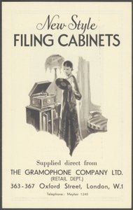 ग्रामोफोन कंपनी फाइलिंग कैबिनेट, 1920 के दशक