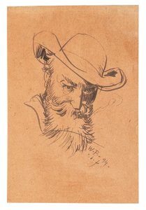 सेल्फ-पोर्ट्रेट विथ हैट, 1894। द्वारा विल्हेम बुशो