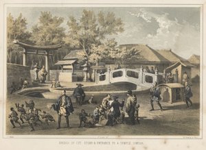 1855 में एक मंदिर, सिमोडा में कट स्टोन का प्रवेश द्वारा विल्हेम जोसेफ हेन