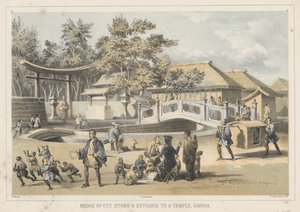 1855 में एक मंदिर, सिमोडा में कट स्टोन का प्रवेश द्वारा विल्हेम जोसेफ हेन