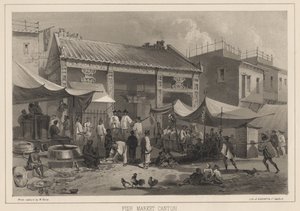 फिश मार्केट कैंटन, 1855 द्वारा विल्हेम जोसेफ हेन