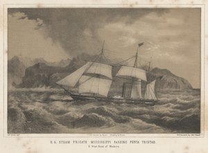यूएस स्टीम फ्रिगेट मिसिसिपी पासिंग पुंटा ट्रिस्टाओ, 1855 द्वारा विल्हेम जोसेफ हेन