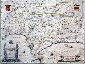 अंडालूसिया का नक्शा, स्पेन (उत्कीर्णन)