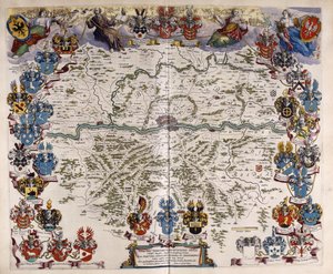 जर्मनी का नक्शा, c.1644-1645 द्वारा विलेम ब्लाउ