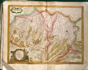 पर्मा के ड्यूकडॉम का नक्शा, विलेम ब्लेयू द्वारा रीजनम इटालिया से उत्कीर्ण, इटली में मुद्रित