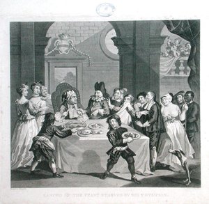 दावत में सांचो अपने चिकित्सक द्वारा भूखे, थॉमस कुक द्वारा उत्कीर्ण (1744-1818) (उत्कीर्णन) द्वारा विलियम (बाद में) हॉगर्थ