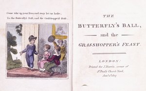 विलियम रोस्को (1753-1831) की बच्चों की पुस्तक, &39;द बटरफ्लाईज़ बॉल एंड द ग्रासहॉपर्स फेस्ट&39; से इलस्ट्रेटेड फ्रंटस्पाईज़