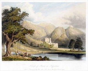 चार्ल्स बेंटले (1806-54) पब द्वारा उकेरी गई 'सीनरी, कॉस्ट्यूम्स एंड आर्किटेक्चर' के खंड I से सीलोन में क्वार्टर मास्टर जनरल विभाग के कप्तान चार्ल्स औबर द्वारा तैयार राजपूताना में बॉरी का किला। स्मिथ, एल्डर एंड कंपनी द्वारा