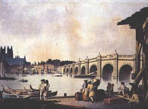 वेस्टमिंस्टर ब्रिज (लिथो) द्वारा विलियम (attr। To) मार्लो