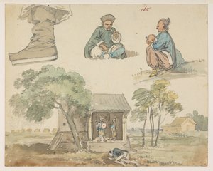 165 चित्र अध्ययन और तीर्थस्थल। 1792 और 1794 के बीच चीन के सम्राट के पास लॉर्ड मैकार्टनी के दूतावास के दौरान बनाए गए परिदृश्य, तटरेखा, वेशभूषा और रोजमर्रा की जिंदगी के 372 चित्रों के एक एल्बम से (कागज़ पर पेंसिल और पानी के रंग) द्वारा विलियम अलेक्जेंडर